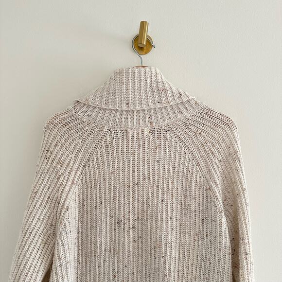 Sun & Shadow Knit Cowl Neck Pullover Sweater Speckled Cream S - Picture 6 of 6